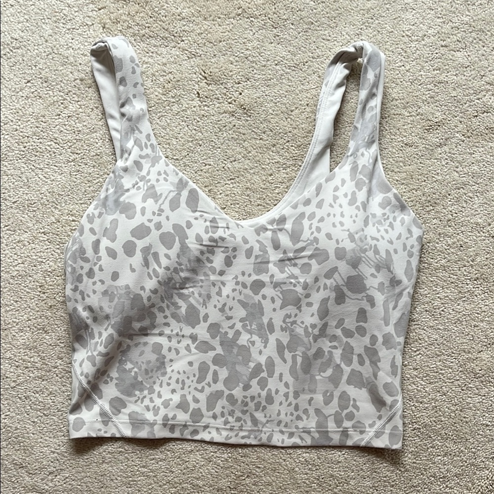 Lululemon Athletica Gray Patterned Crop Top